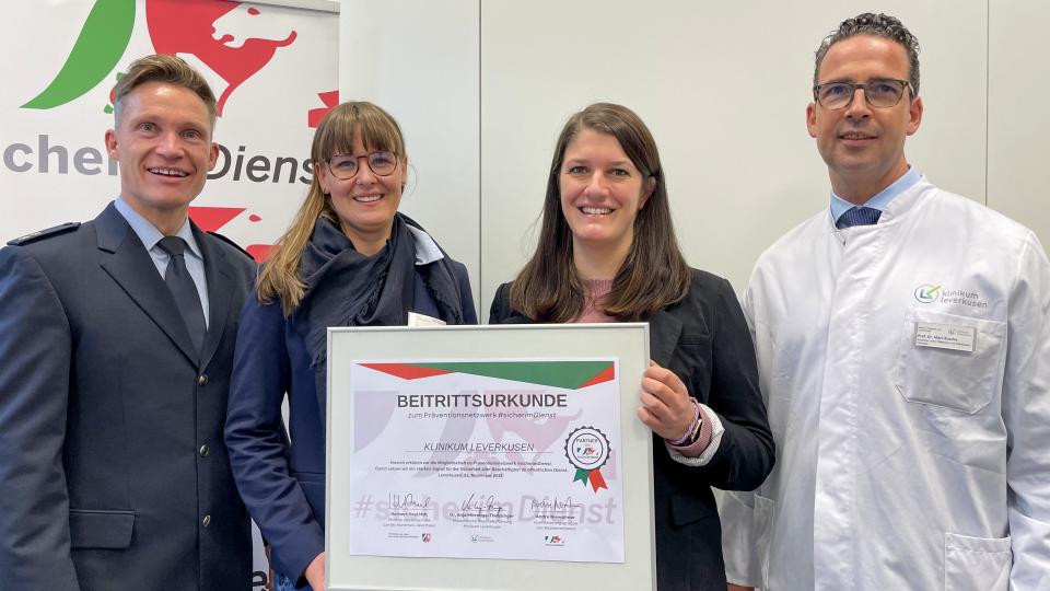 Das Klinikum Leverkusen ist dem Präventionsnetzwerk #sicherimDienst beigetreten